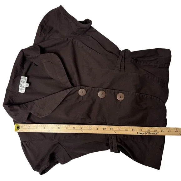 Vintage 2000s Brown Floral A-Line Top Skirt Set Retro Office Cottagecore 12P - Picture 11 of 16